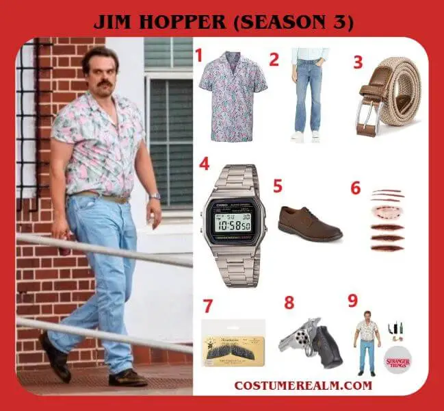Jim Hopper Hawaiian Shirt Costume
