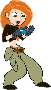 Kim Possible in action pose wearing her signature mission outfit from the Disney animated series