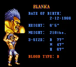 Blanka's Stats