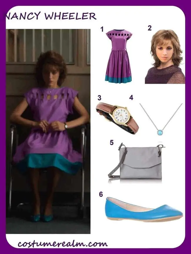 Nncy Wheeler Purple Dress Outfit