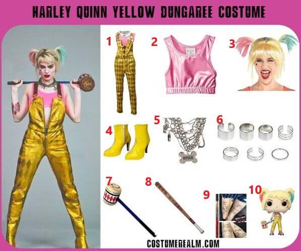 Details about   Birds of Prey Harley Quinn Costume Cosplay Suit Halloween Uniform Outfit 