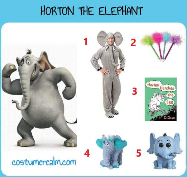 How To Dress Like Horton The Elephant Costume Guide, Diy Horton The Elephant  Halloween Costume