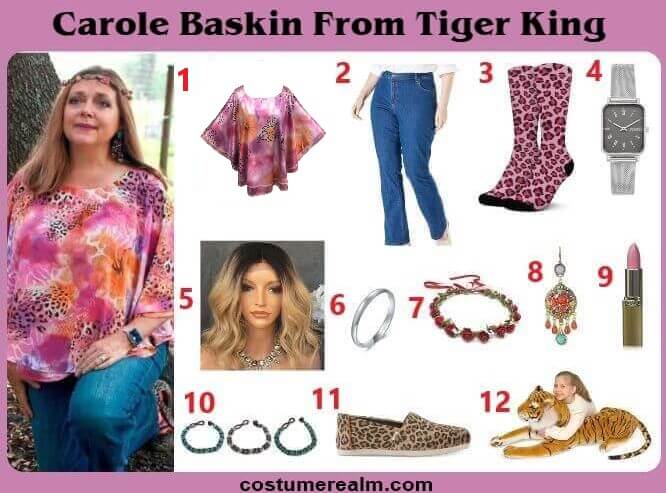 Tiger King Costume Carole Baskin Floral Outfit Halloween Cosplay for Women