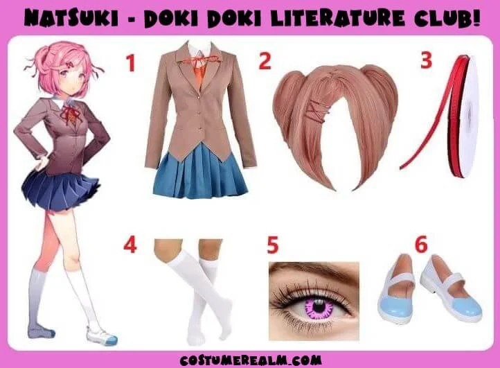 Doki Doki Literature Club Natsuki Costume