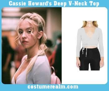 Cassie Howard's Deep V-Neck Top