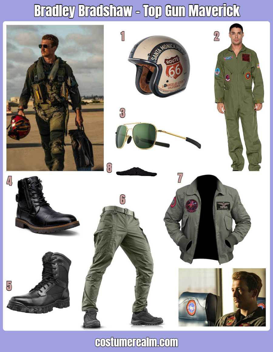 Bradley Bradshaw Costume Top Gun 2 Maverick Costume