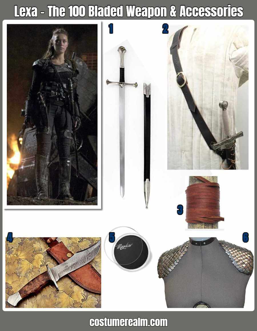 Lexa Costume The 100 Bleded Weapon & Accessories