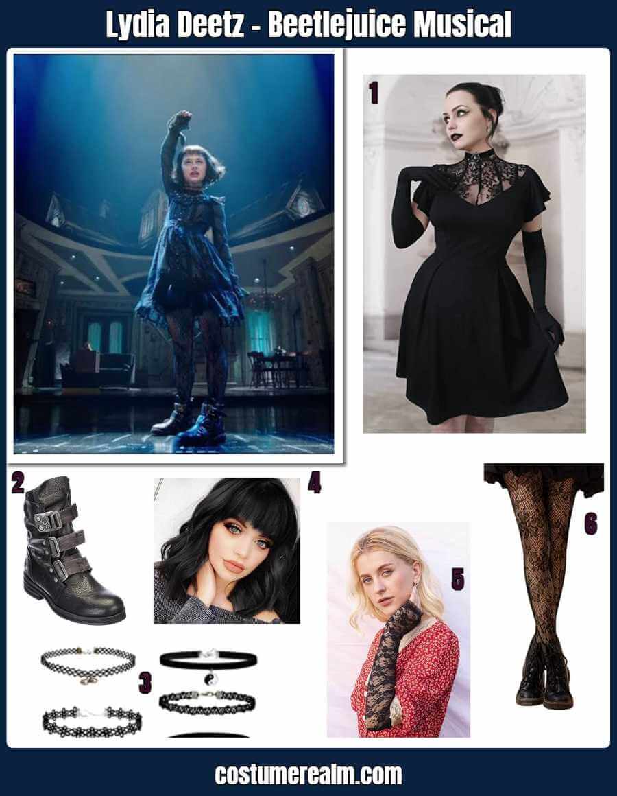 How To Dress Like Dress Like Broadway & Movie Lydia Deetz Guide For Cosplay & Halloween