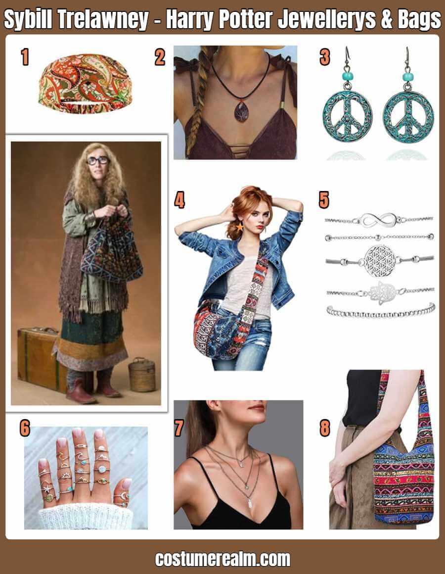 Sybill Trelawney Costume Harry Potter Jewellerys & Bags1