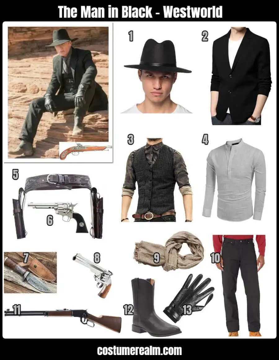 The Man in Black Westworld Costume