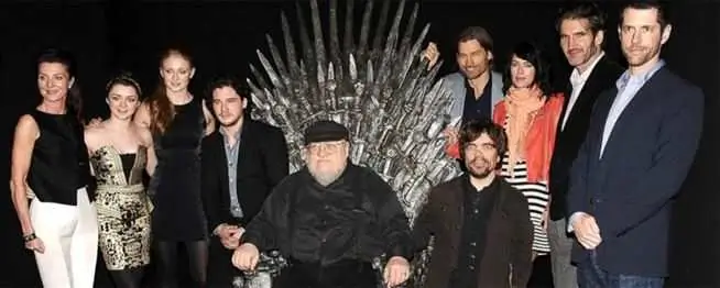 George R. R. Martin and Game of Thrones Cast