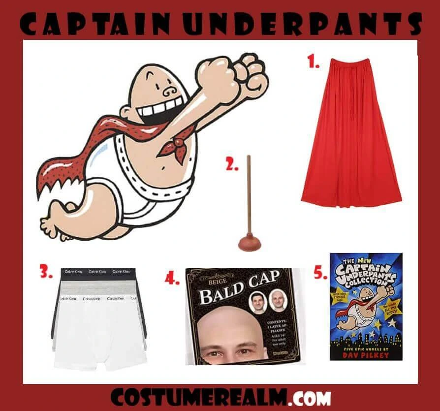 Captain Underpants Halloween Cosplay Costume