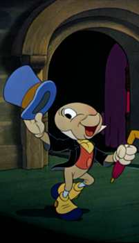 Jiminy Cricket costume full look — black tailcoat over orange vest and white dress shirt, khaki chino trousers, blue top hat with yellow ribbon, white parade gloves, red umbrella, black dress shoes