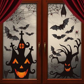 90 Pieces Halloween Window Clings