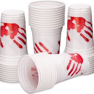 Blood Print Plastic Cups