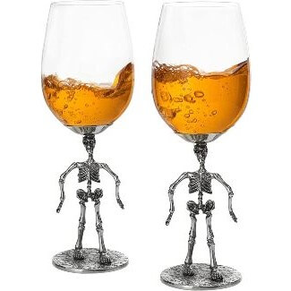 Stemmed Skeleton Wine Glass Set