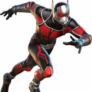 Ant-Man Quantumania cosplay styling reference showing full suit assembly with helmet and Pym accessories