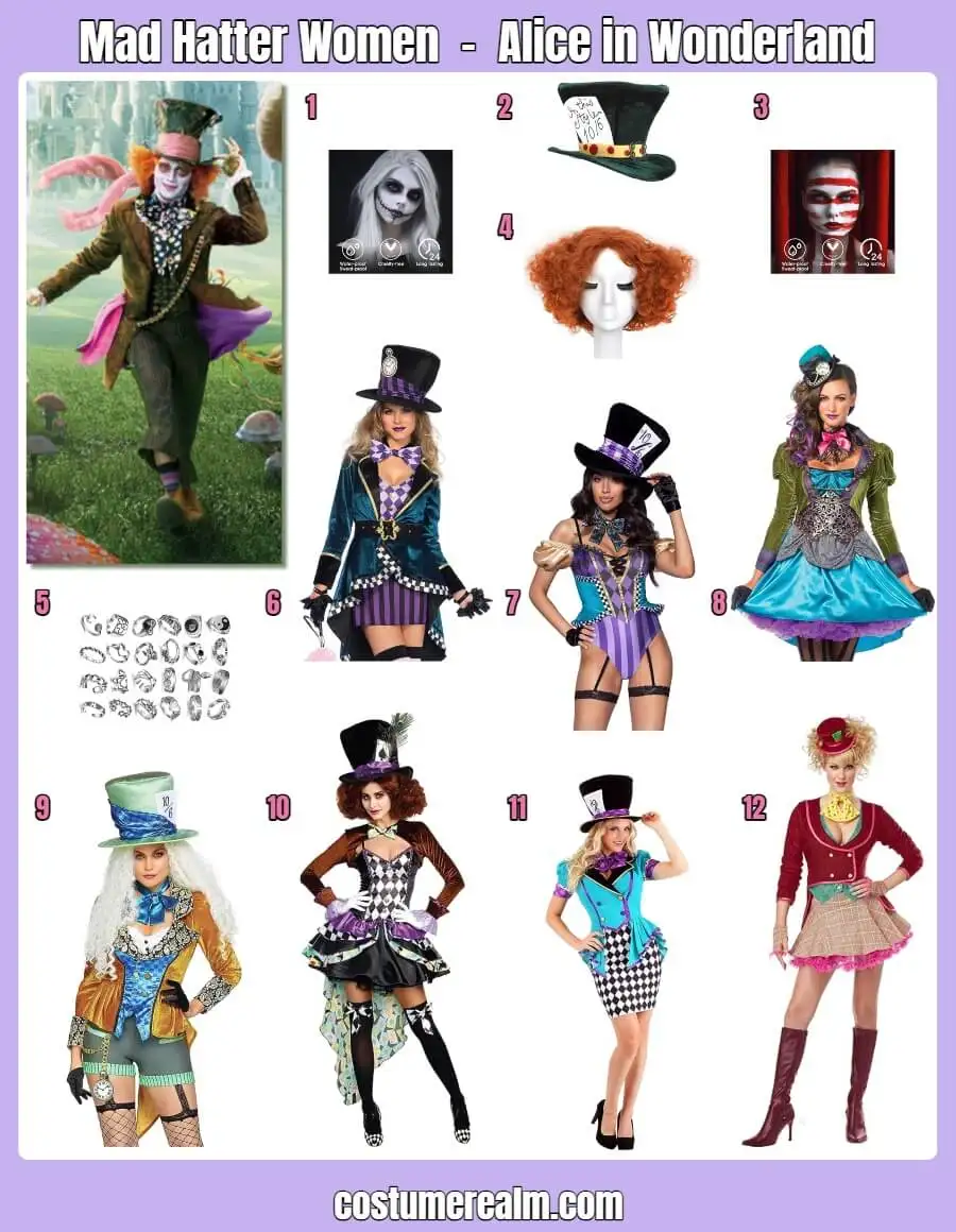 Mad Hatter Alice in Wonderland Women Costume