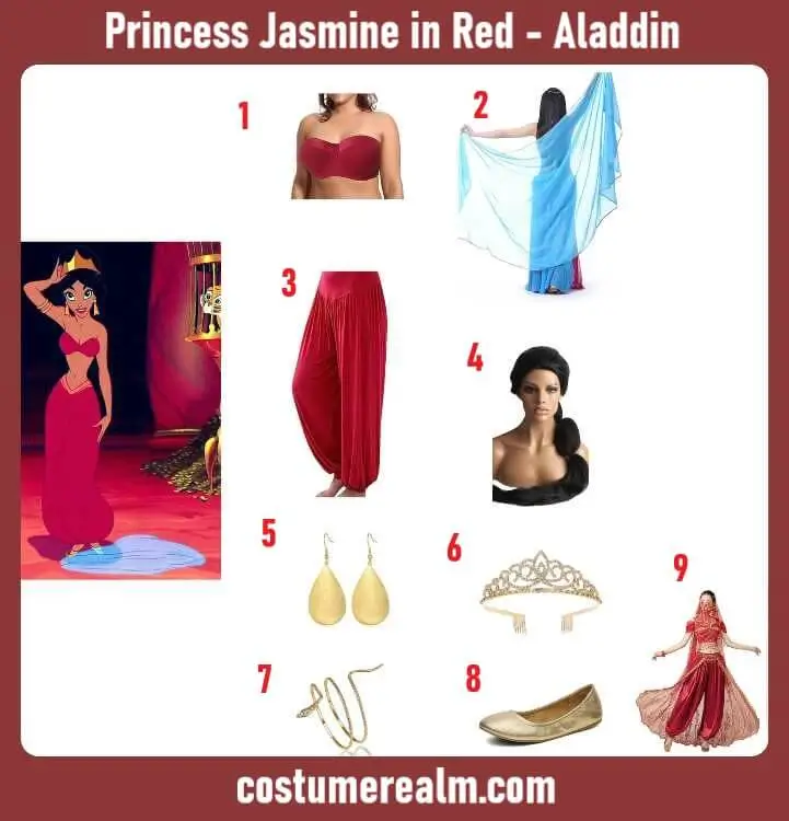 Princess Jasmine in Red Costume