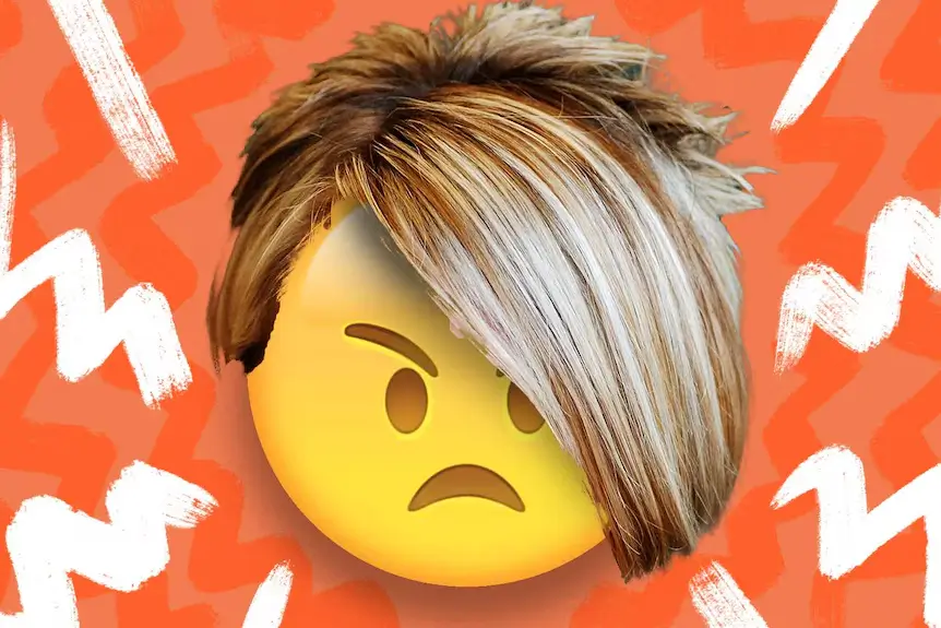Karen meme emoji illustration representing the Karen Halloween costume character archetype with the signature expression
