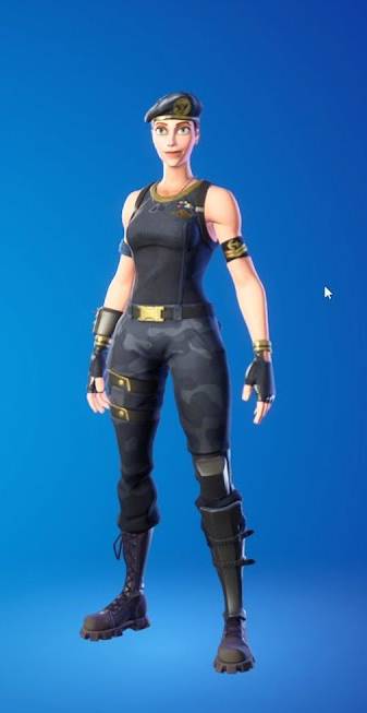 Brawler Fortnite character art showing the navy blue outfit and blue beret detail