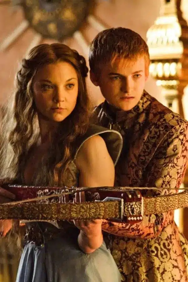 Margaery Tyrell and Joffrey Baratheon together in Game of Thrones, useful reference for a couples Halloween costume