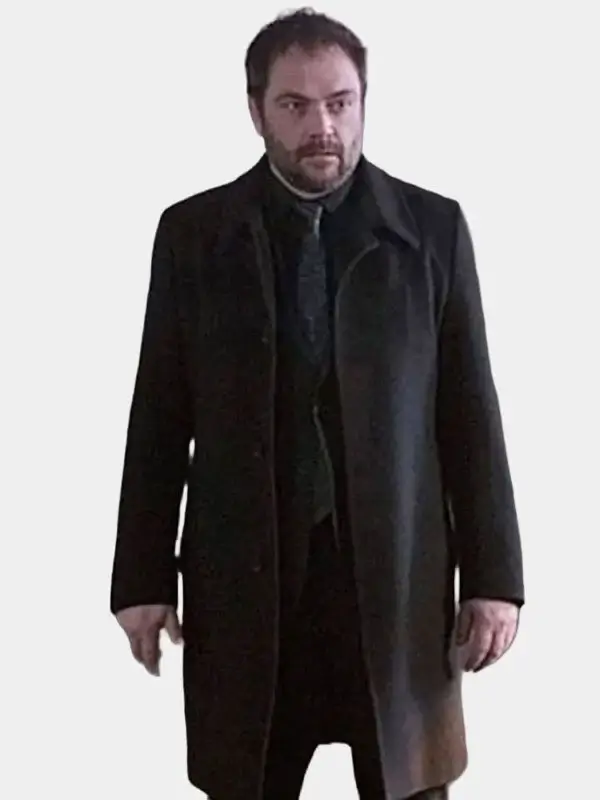 Crowley Supernatural black suit and trench coat costume reference
