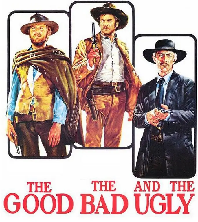 All three major characters from The Good the Bad and the Ugly together, showing Blondie, Tuco, and Angel Eyes costume reference for the group Halloween costume idea
