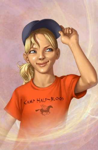 Annabeth Chase Halloween costume detail showing the Yankees cap tied to the belt and the foam training knife