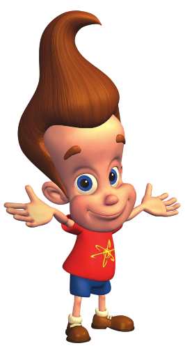 Jimmy Neutron full character costume reference showing complete outfit and hair