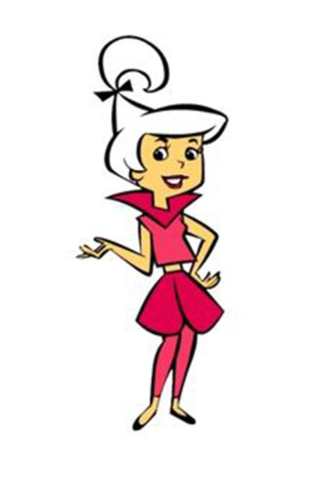 Judy Jetson cartoon frame reference showing her signature pink outfit and white hair