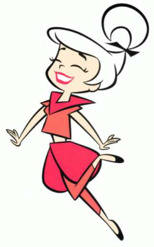 Judy Jetson full body costume reference showing pink outfit and white hair