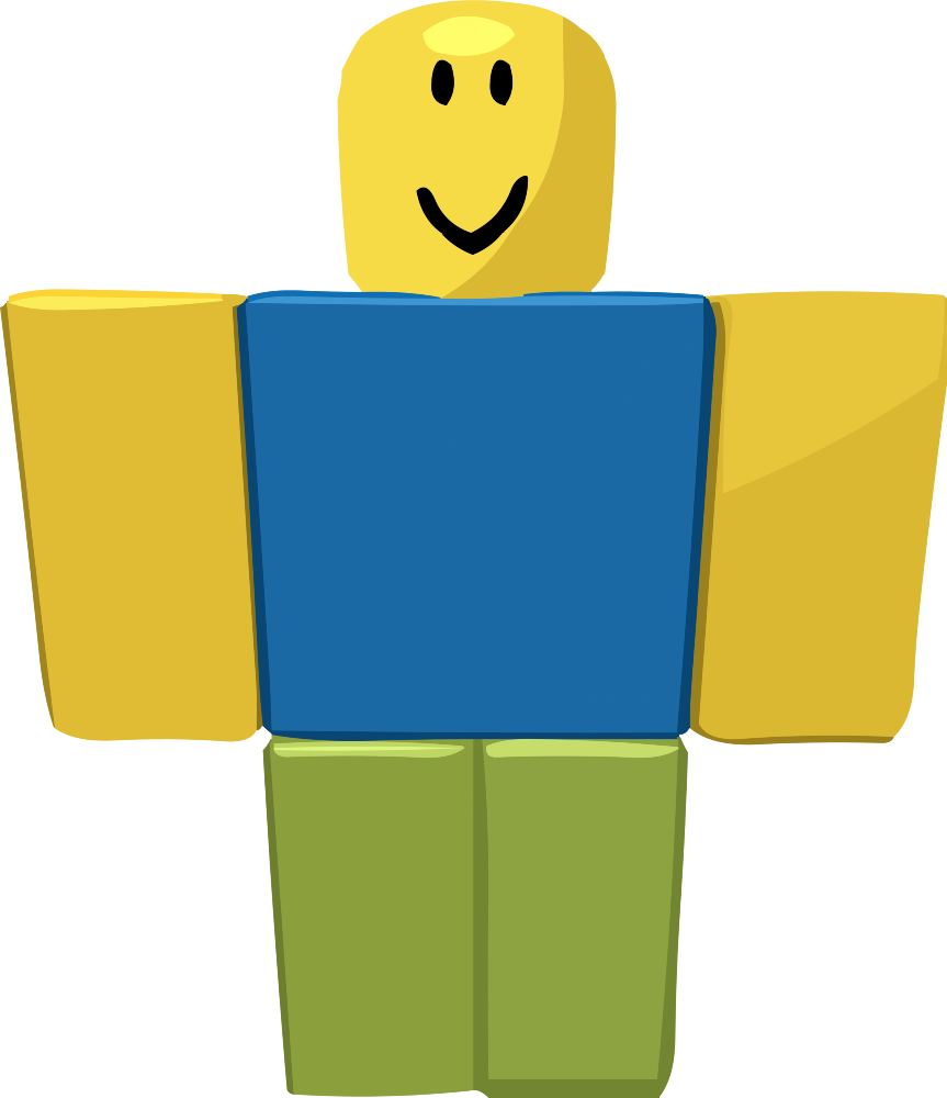 Roblox Noob character reference showing full default avatar outfit