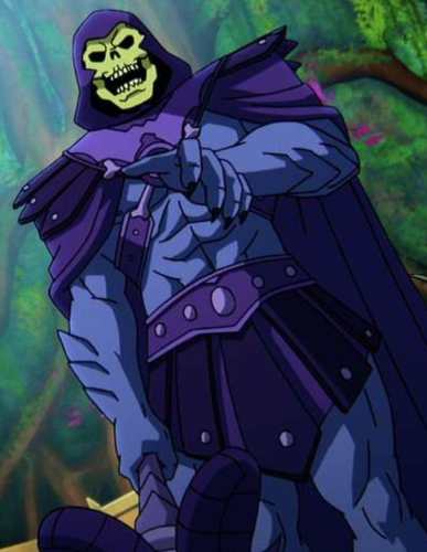 Full Skeletor costume reference showing the cape, staff, and purple harness for group costume pairing