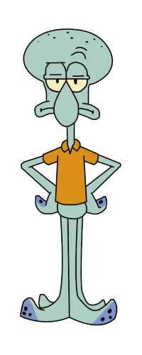 Squidward with his signature facepalm expression from SpongeBob SquarePants, reference for the Halloween costume