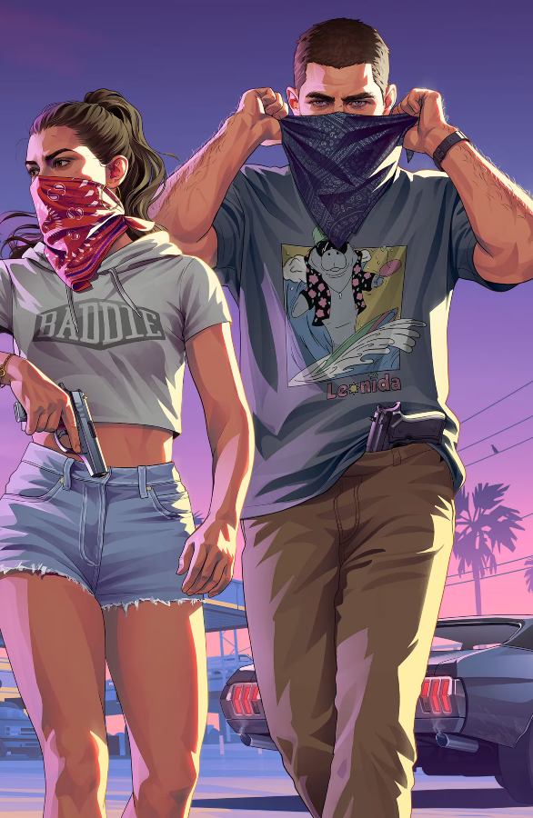 Jason Duval and Lucia Caminos from GTA 6 together, reference image for the Halloween costume duo